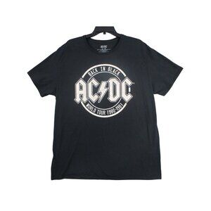 AC/DC Back In Black 1980-1981 World Tour Graphic T-Shirt XL Black 100% Cotton